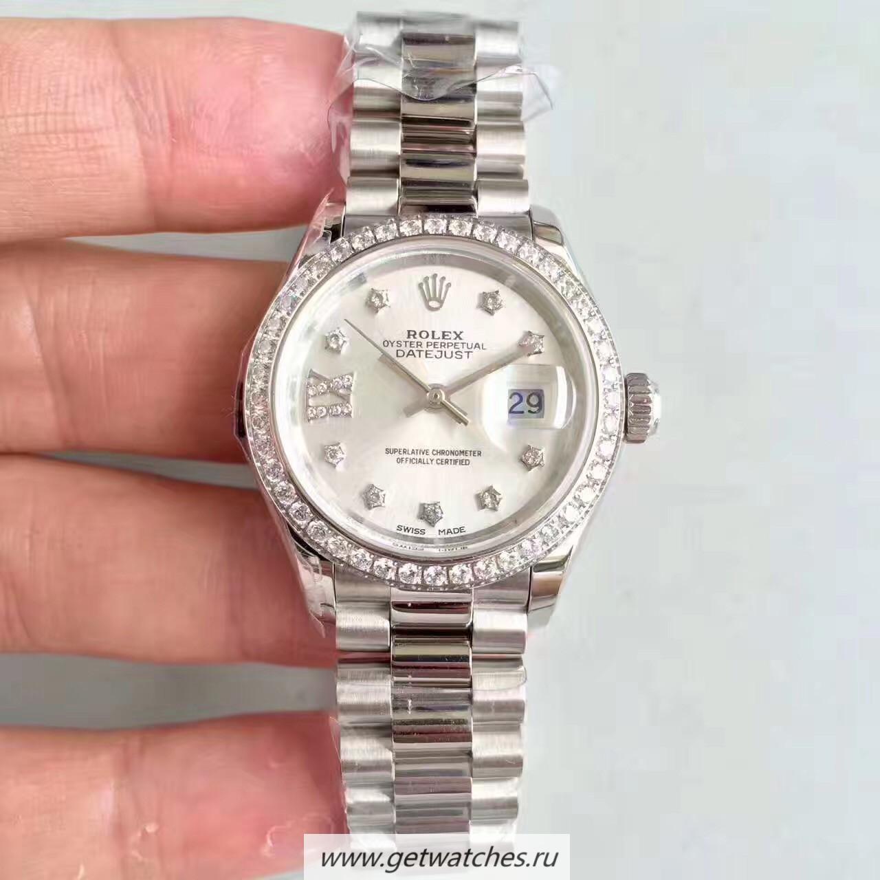 Perfect Replica R01ex Ladies Datejust 28 279136 RBR 28mm Noob Factory SS & D1am0nds Silver Dial 2236