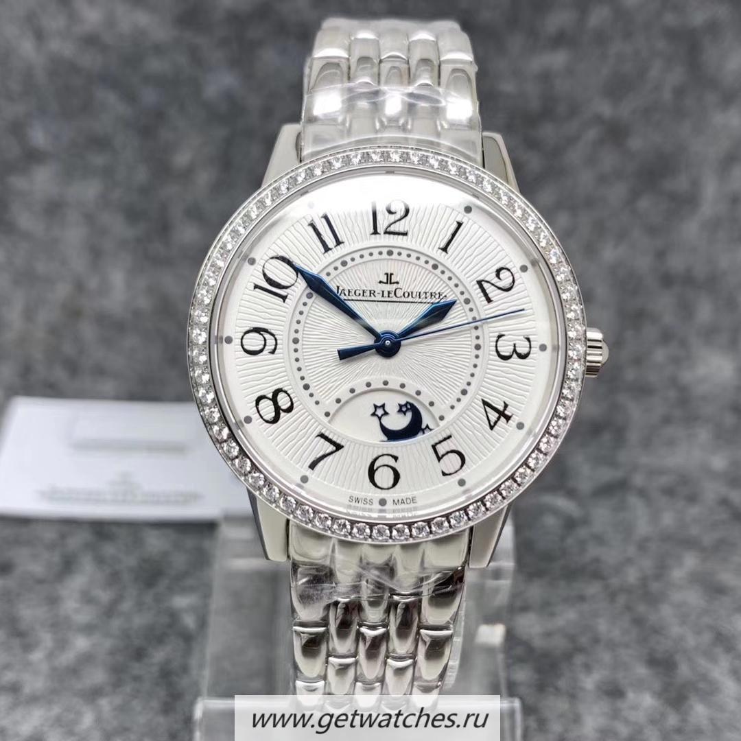 Copy Jaeger-LeCoultre Ladies Rendez-Vous Night & Day 3448130 34mm ZF SS & D1am0nds White Dial 898A/1