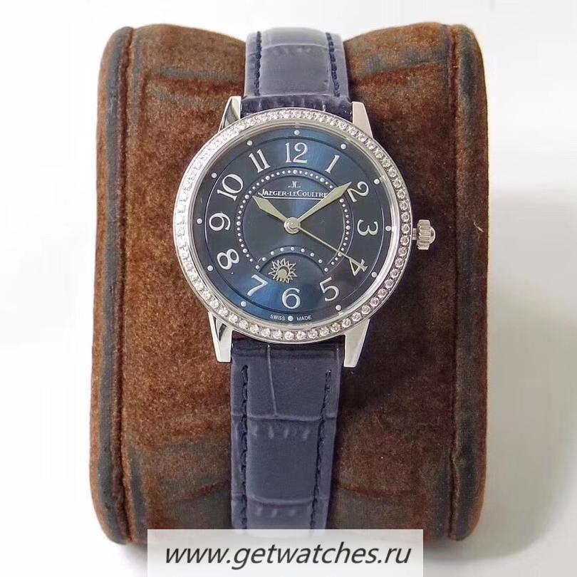 High Quality Jaeger-LeCoultre Ladies Rendez-Vous Night & Day 3448480 34mm ZF SS & D1am0nds Blue Dial 898A/1
