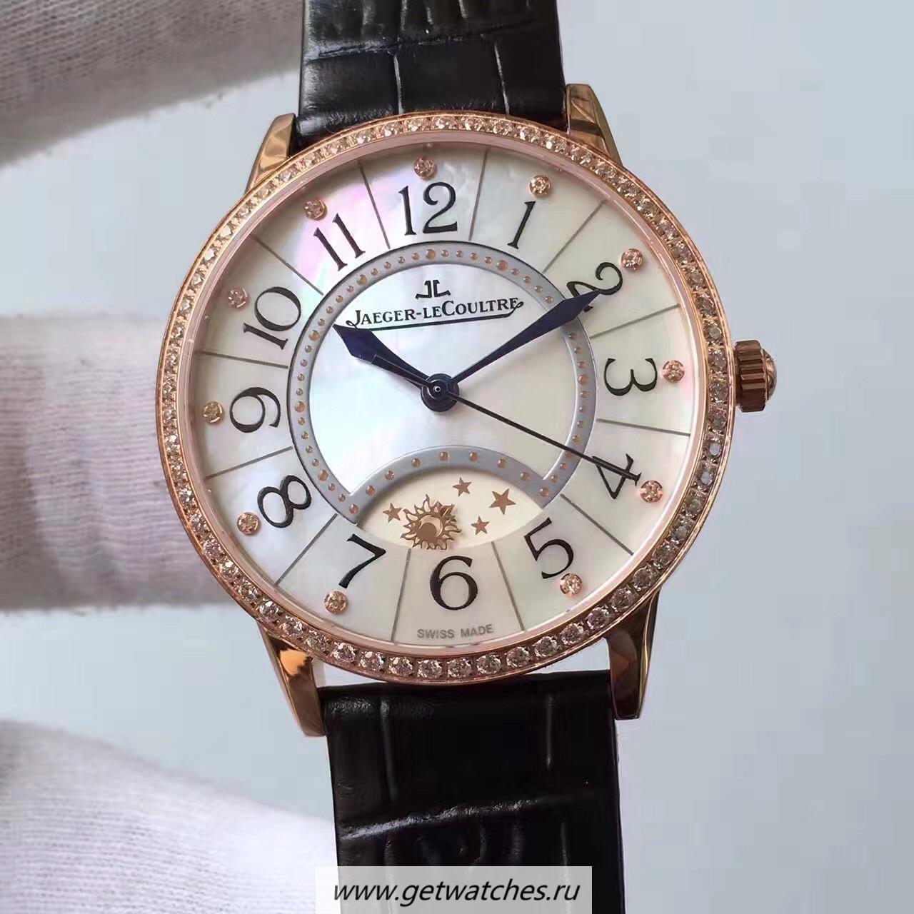 Perfect Replica Jaeger-LeCoultre Ladies Rendez-Vous Night & Day Large 3612420 38mm Noob Factory Rose Gold & D1am0nds Pearl Dial 898D/1