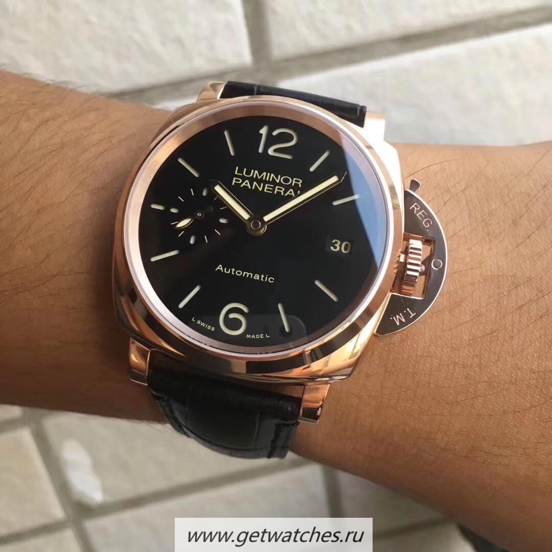 Best Price Pa*e*a1 Luminor Marina 1950 PAM 393 Rose Gold Black Dial P9000