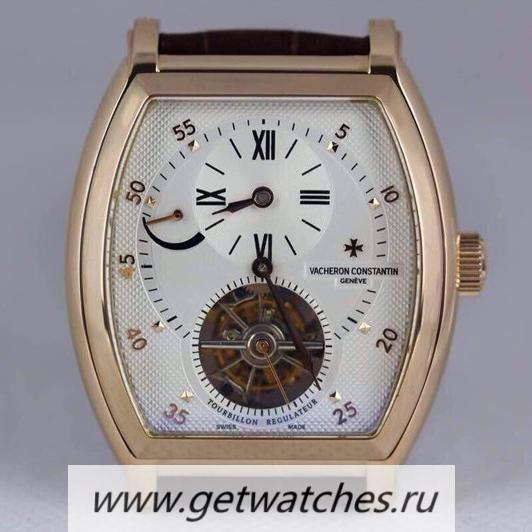 High Quality Vacheron C0nstan1n Malte Tourbillon Regulator 24K Gold Plated White Dial Tourbillon