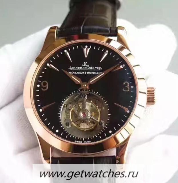 Replica Jaeger-LeCoultre Master Grande Tradition Tourbillon BMF Rose Gold Black Dial Tourbillon