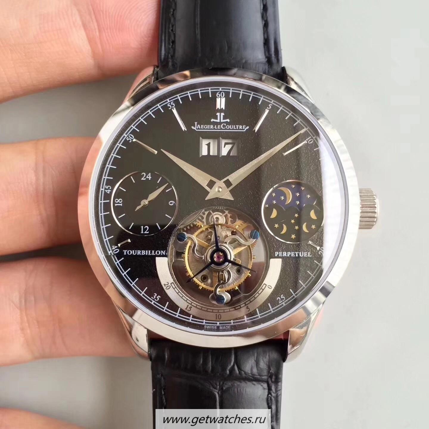 High Quality Jaeger-LeCoultre Master Grande Tradition Tourbillon Noob Factory SS Black Dial Tourbillon