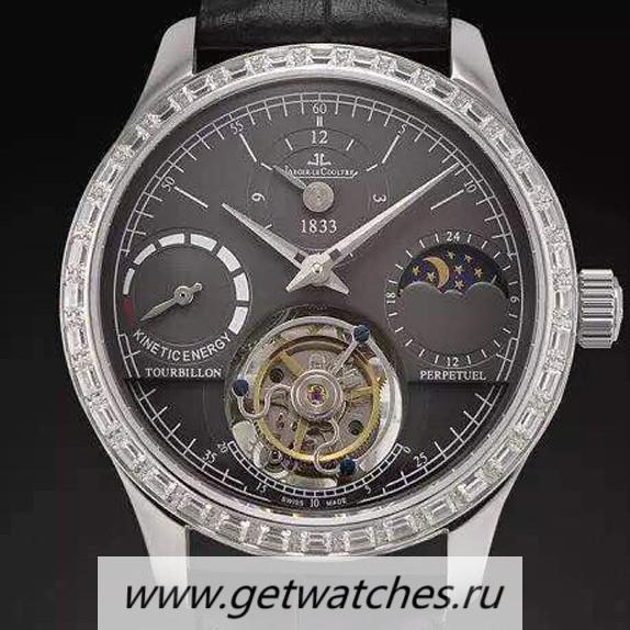 High Quality Jaeger-LeCoultre Master Grande Tradition Tourbillon SS & D1am0nds Black Dial Tourbillon