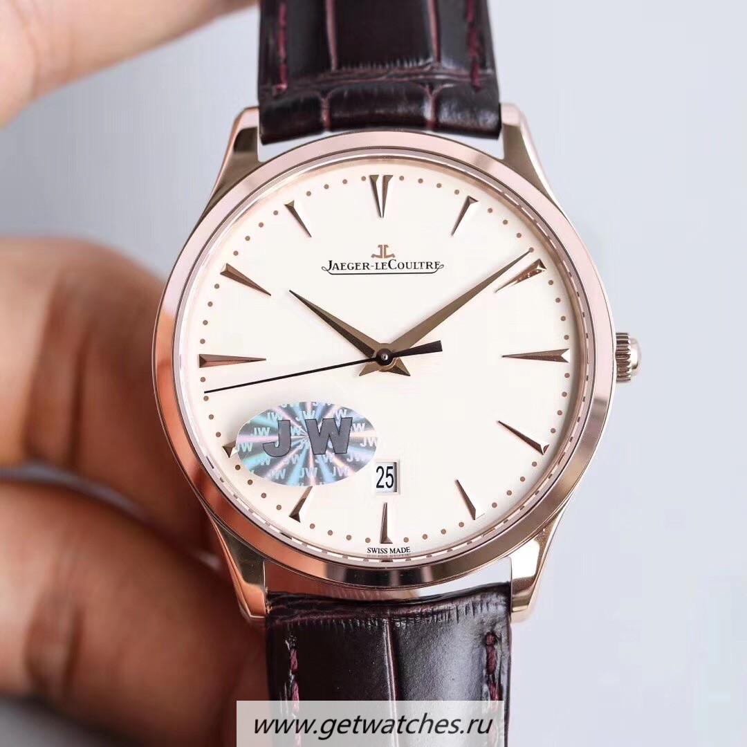Fake Jaeger-LeCoultre Master Ultra Thin Date 1282510 JWF Rose Gold Beige Dial JLC 899/1