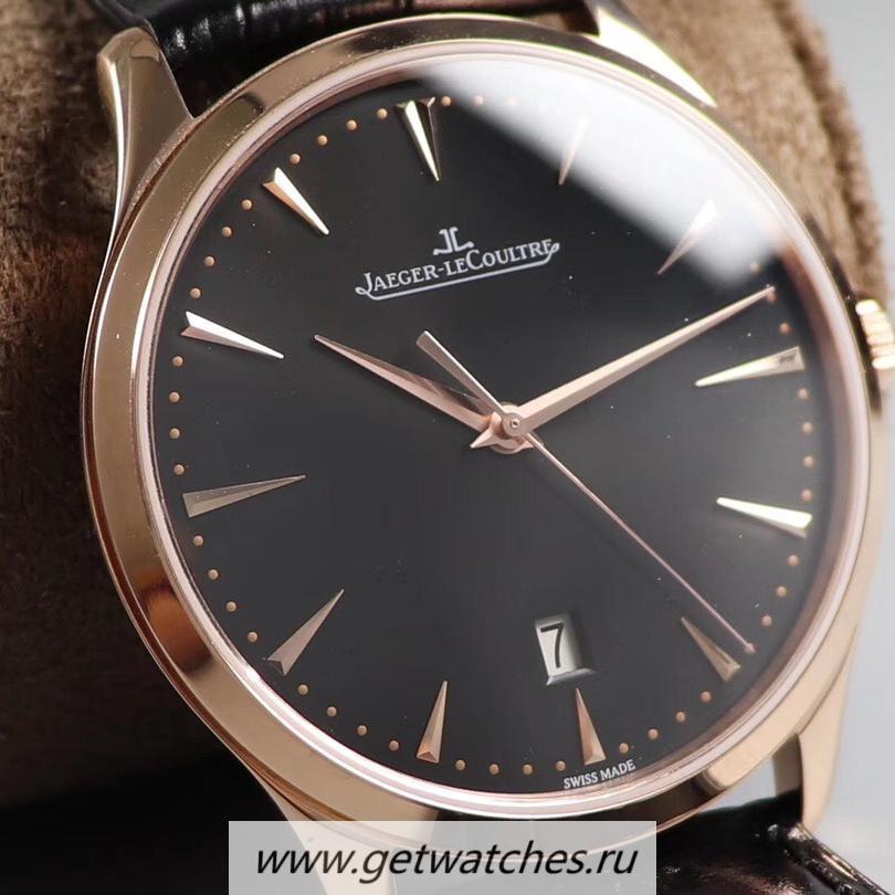 NEW Replica Jaeger-LeCoultre Master Ultra Thin Date Q128255J FKF Rose Gold Black Dial JLC 899/1