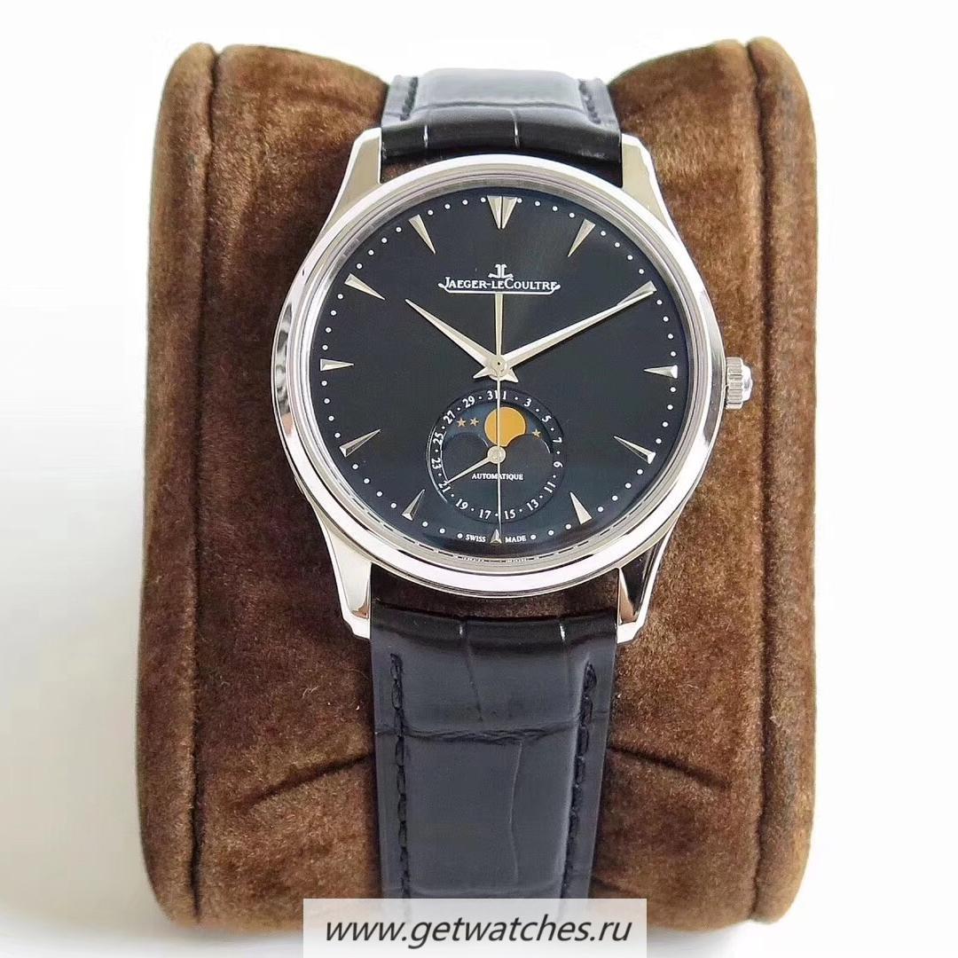 Copy Jaeger-LeCoultre Master Ultra Thin Moon 1368470 ZF SS Black Dial JLC 925