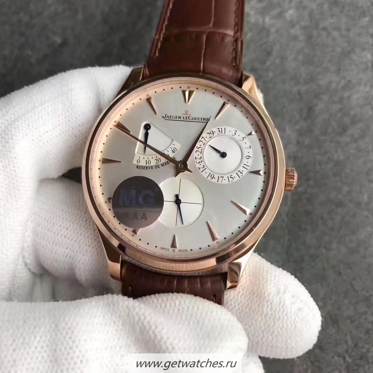 Shop Jaeger-LeCoultre Master Ultra Thin Reserve de Marche 1372501 MG Rose Gold Silver Dial Caliber 938