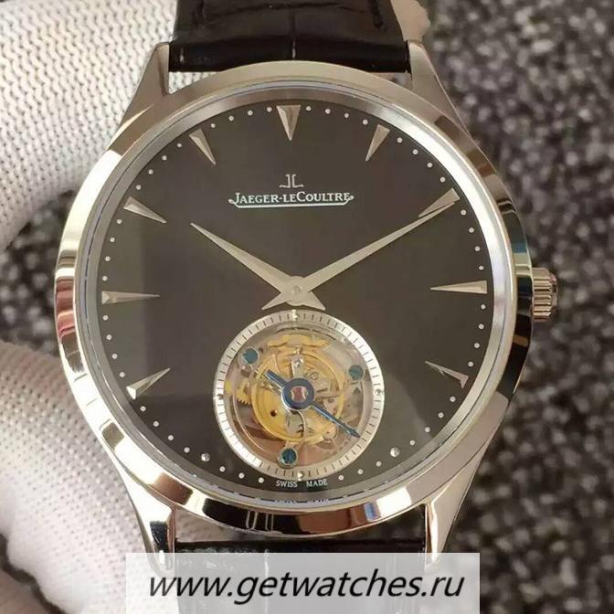 Shop Jaeger-LeCoultre Master Ultra Thin Tourbillon SS Black Dial Tourbillon