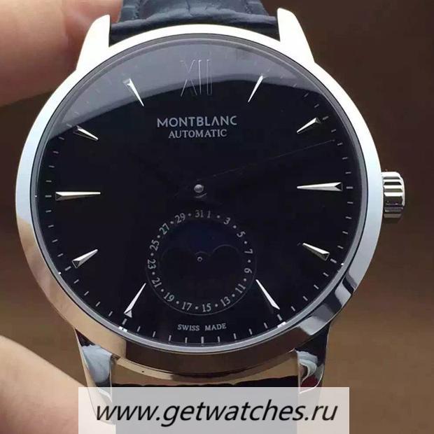 Replica Montblanc Meisterstuck Heritage Moonphase SS Black Dial 2914