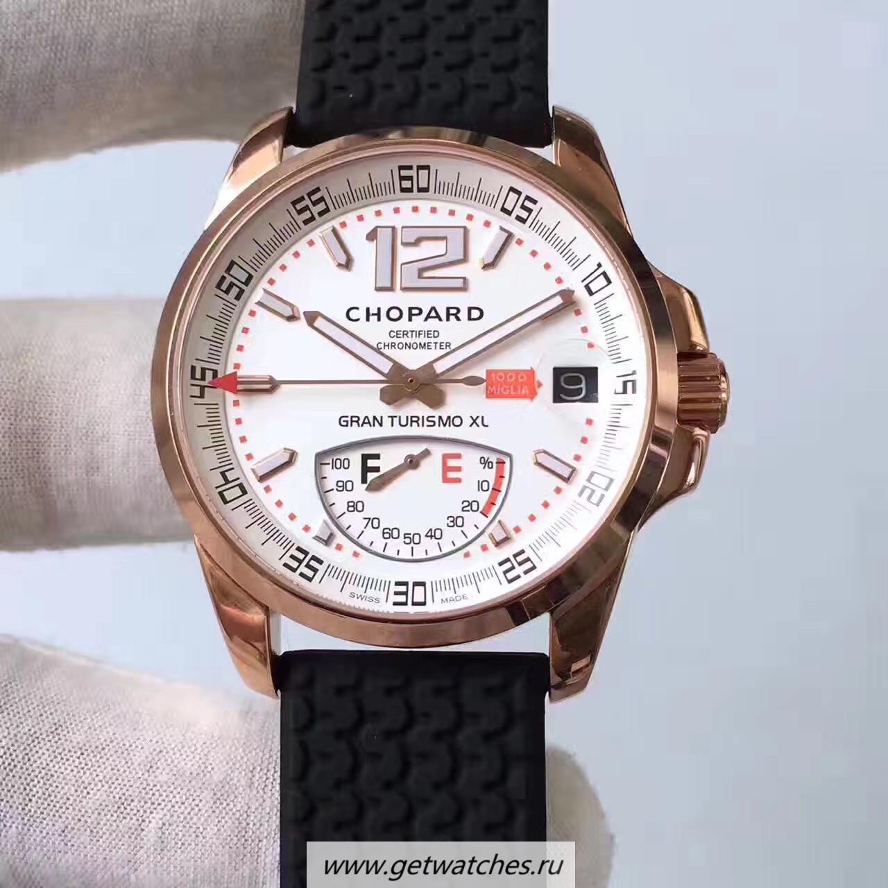 Perfect Replica Chopard Mille Miglia GT XL Power Reserve 161272-5001 Noob Factory Rose Gold White Dial 2824