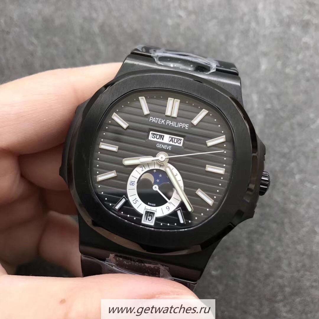 Best Price Pat*k Phi1i*pe Nautilus Annual Calendar Moonphase 5726/1A KMF Ceramic Black Dial 324 S QA LU 24H/303