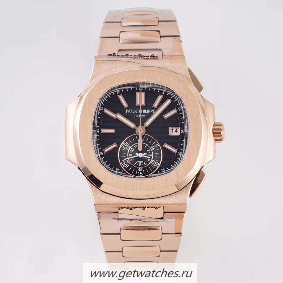 NEW Replica Pat*k Phi1i*pe Nautilus Chrono 5980 3KF V2 Rose Gold Black Dial CH28-520C