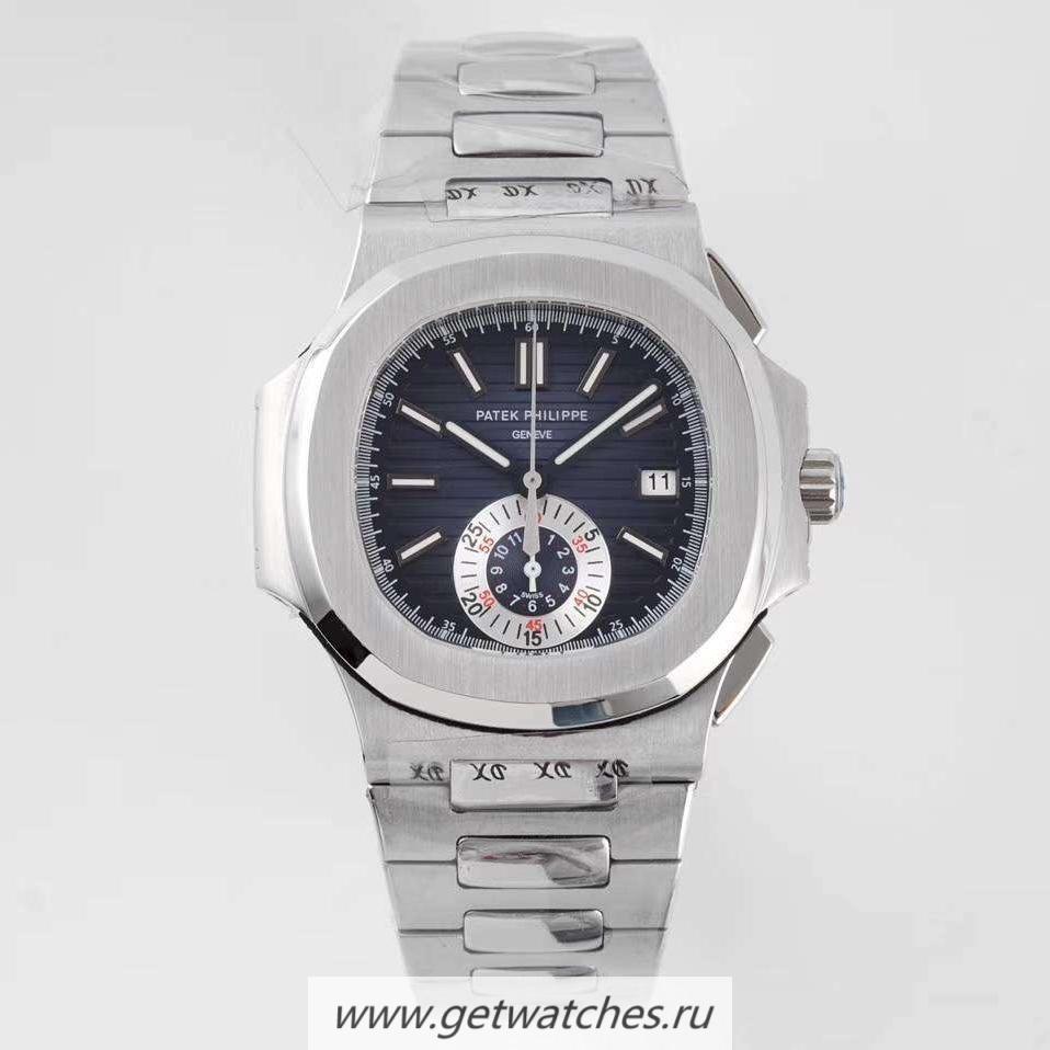 Perfect Replica Pat*k Phi1i*pe Nautilus Chrono 5980 3KF V2 SS Blue Dial CH28-520C