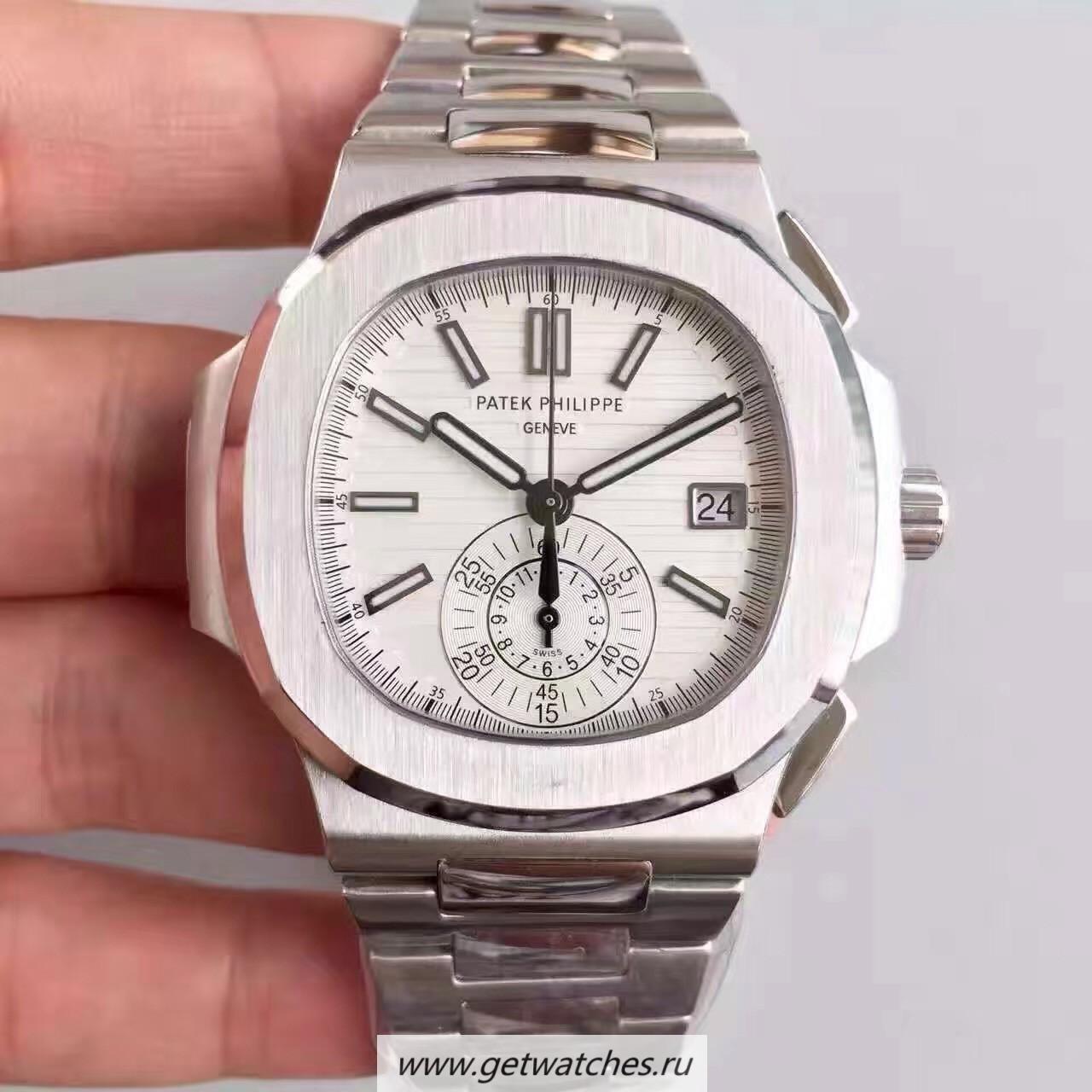 NEW Replica Pat*k Phi1i*pe Nautilus Chrono 5980 JF SS White Dial CH28-520C