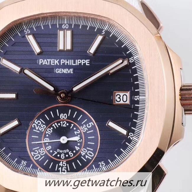 Fake Pat*k Phi1i*pe Nautilus Chrono 5980/1AR-001 PPF Rose Gold & SS Blue Dial 7750