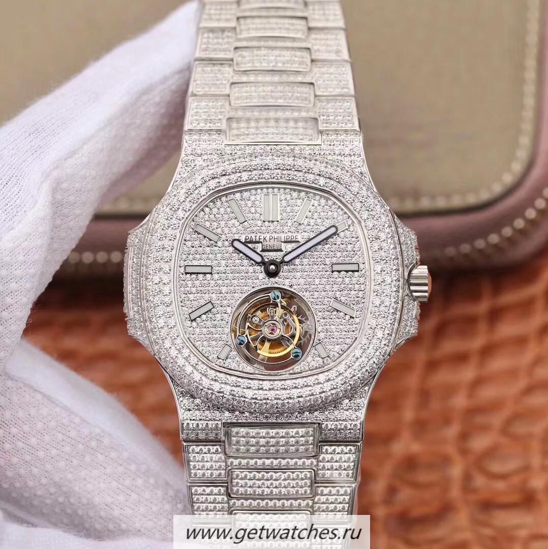 Perfect Replica Pat*k Phi1i*pe Nautilus Jumbo 5711 R8F SS & D1am0nds D1am0nd Dial Tourbillon