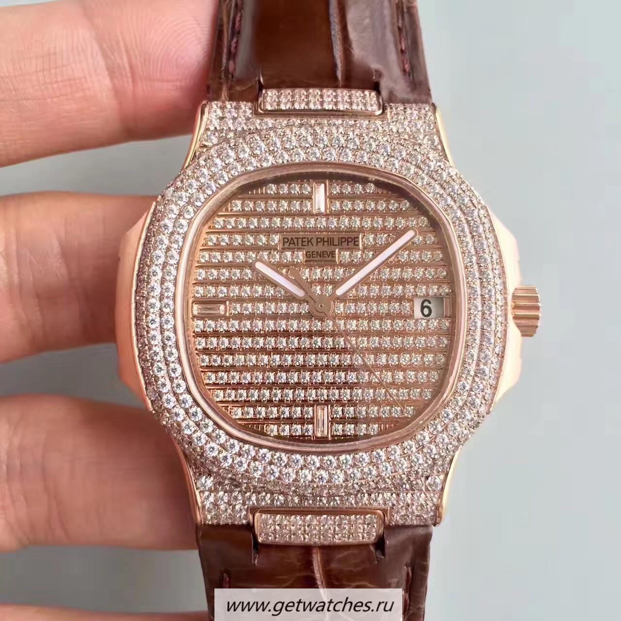 Best Price Pat*k Phi1i*pe Nautilus Jumbo 5719/1G-001 DMF Rose Gold & D1am0nds D1am0nd Dial 324SC