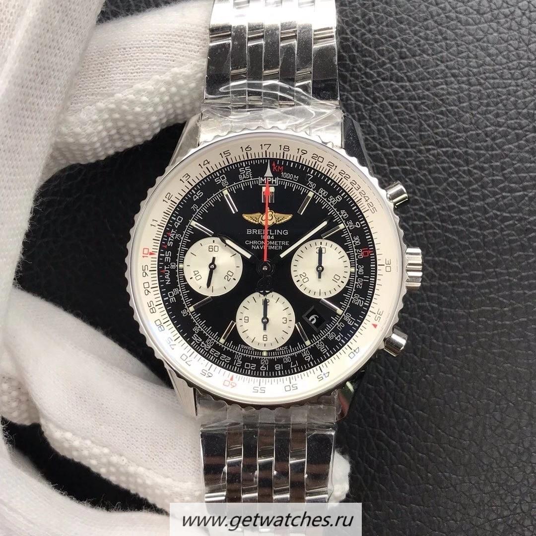 Copy Breitling Navitimer 01 43mm JF SS Black Dial 7750