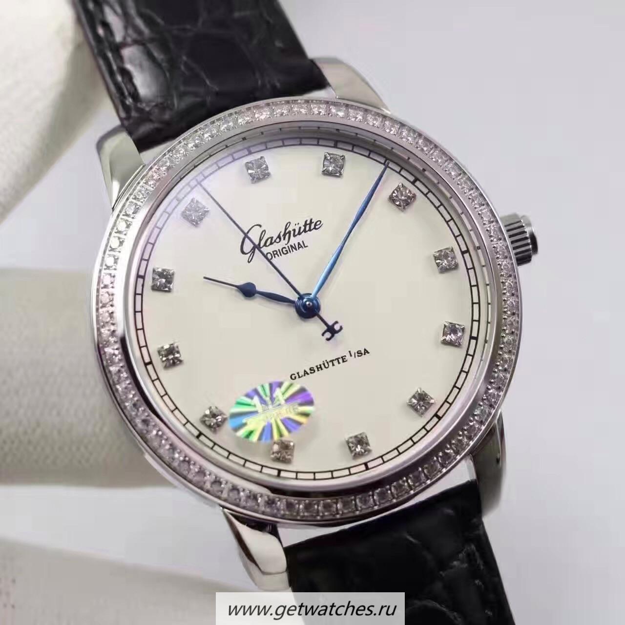 Copy Glashutte Original Senator Excellence 1-36-01-01-02-01 GF SS & D1am0nds White & D1am0nds Dial Calibre