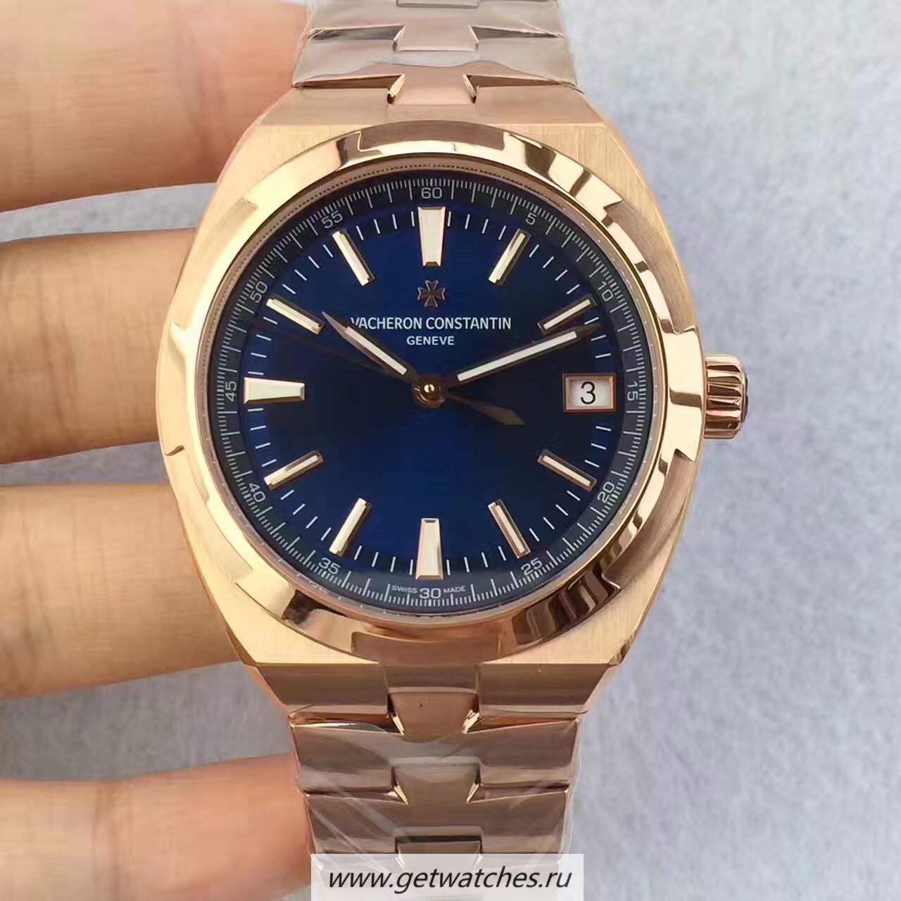 High Quality Vacheron C0nstan1n Overseas 47040 8F Rose Gold Blue Dial 5100