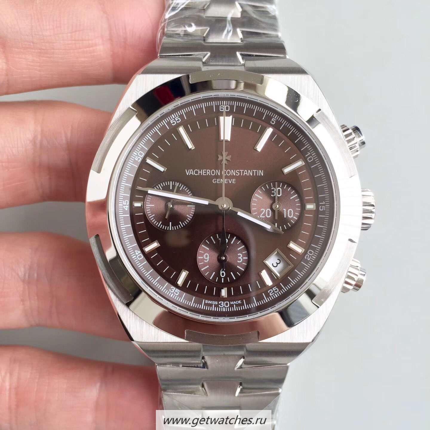 NEW Replica Vacheron C0nstan1n Overseas Chrono 5500V/110A-B147 JF SS Chocolate Dial 5200