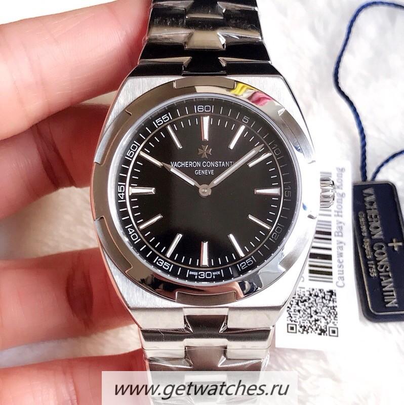 Fake Vacheron C0nstan1n Overseas Ultra-Thin 2000V AF SS Black Dial 1120/3