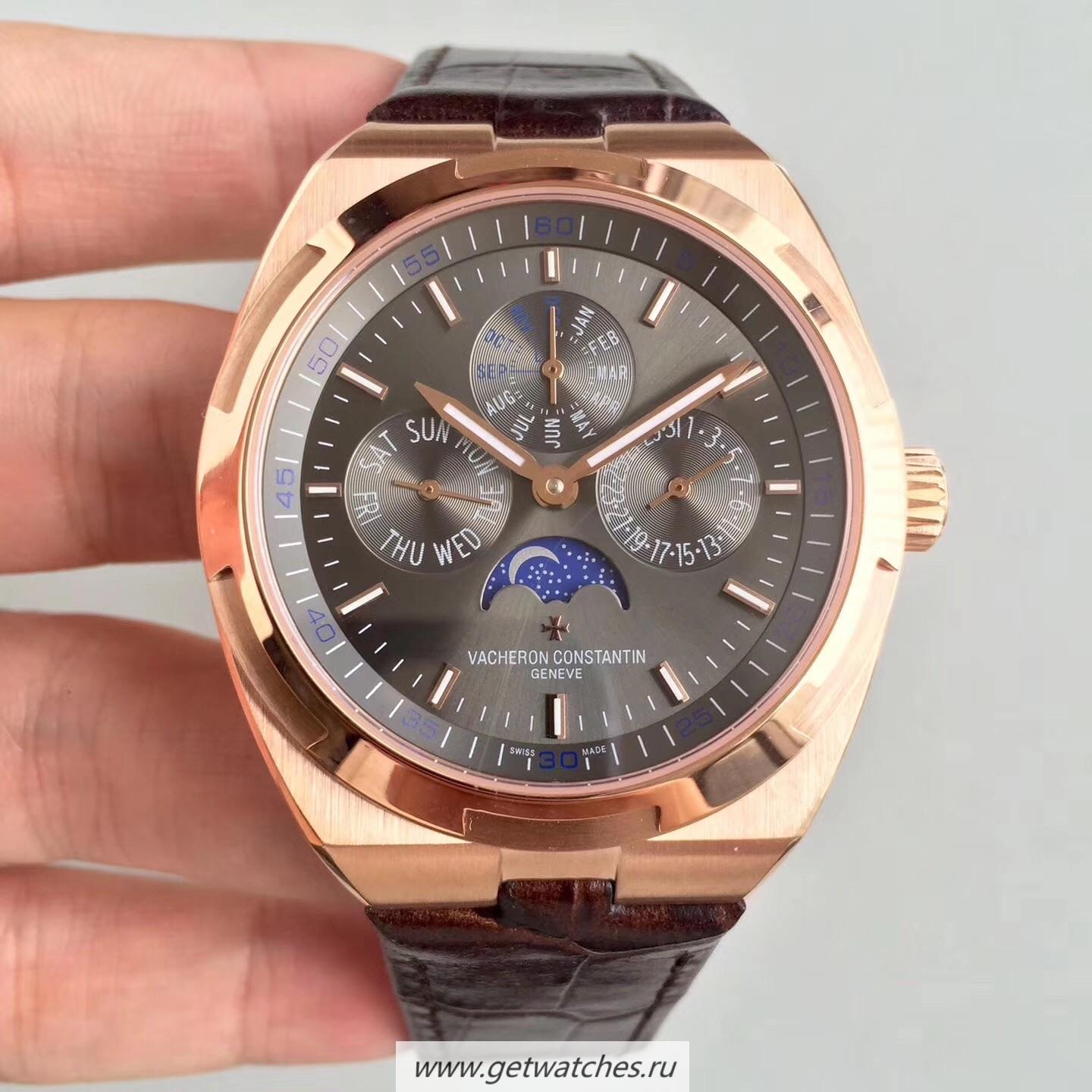NEW Replica Vacheron C0nstan1n Overseas Ultra Thin Perpetual Calendar 4300V/120G-B102 BF Rose Gold Anthracite Dial 1120 QP