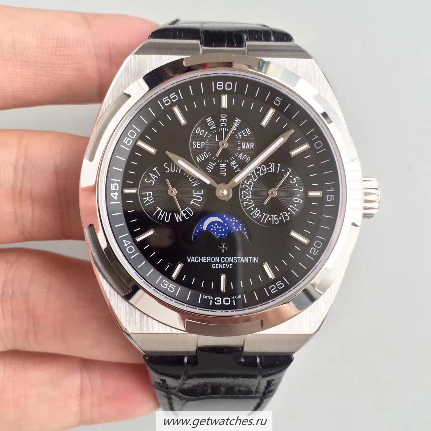 Shop Vacheron C0nstan1n Overseas Ultra Thin Perpetual Calendar 4300V/120G-B102 BF SS Black Dial 1120 QP