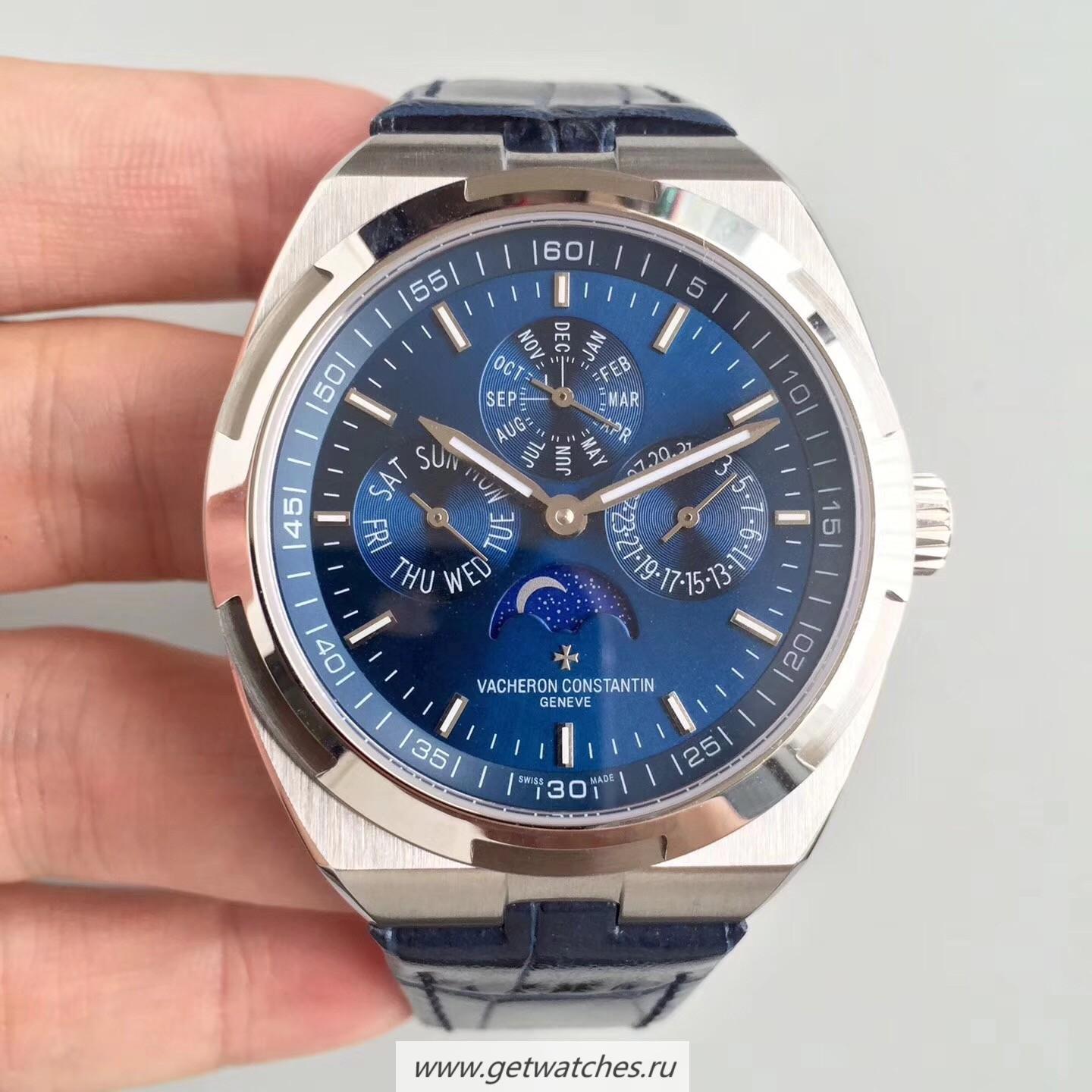 Shop Vacheron C0nstan1n Overseas Ultra Thin Perpetual Calendar 4300V/120G-B102 BF SS Blue Dial 1120 QP