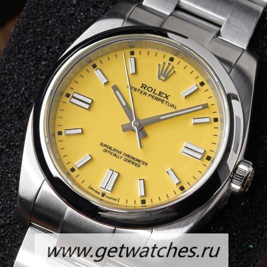 NEW Replica R01ex Oyster Perpetual 36 126000 KRF SS 904L Yellow Dial 2824