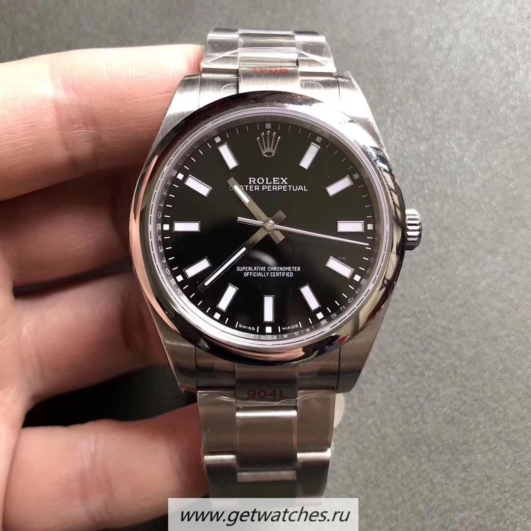 Replica R01ex Oyster Perpetual 39 114300 GMF SS 904L Black Dial 3132