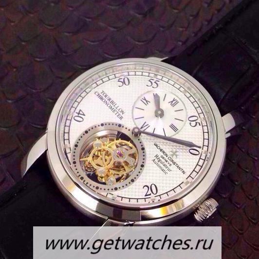 Replica Vacheron C0nstan1n Patrimony Carrousel Tourbillon SS White Dial Carrousel Tourbillon