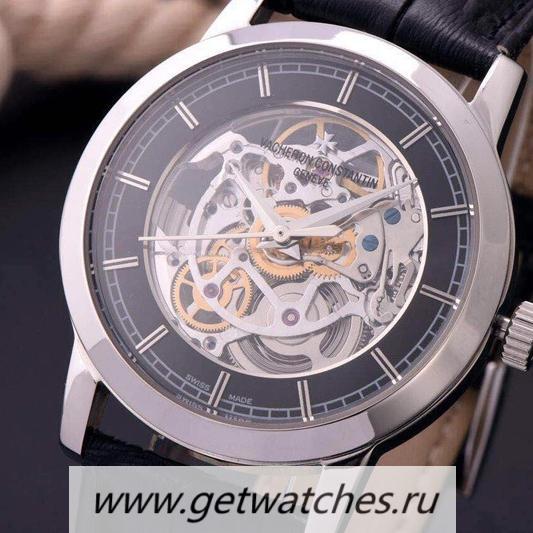 NEW Replica Vacheron C0nstan1n Patrimony SS Skeleton & Black Dial 2824