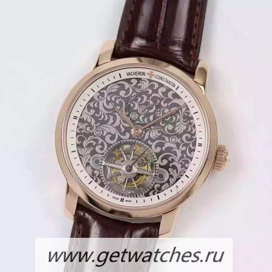 Perfect Replica Vacheron C0nstan1n Patrimony Tourbillon Rose Gold White Dial Tourbillon