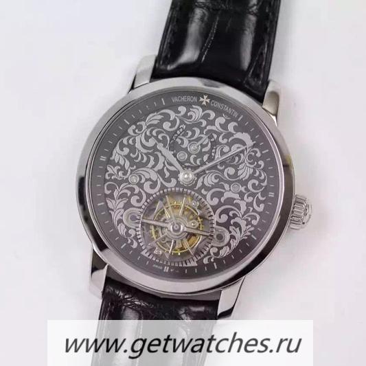 High Quality Vacheron C0nstan1n Patrimony Tourbillon SS Black Dial Tourbillon