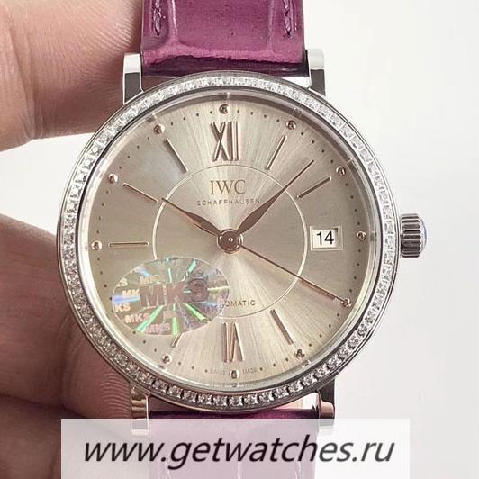 Perfect Replica IWC Portofino Automatic 37 IW458109 MKF SS & D1am0nds Silver Dial M9015
