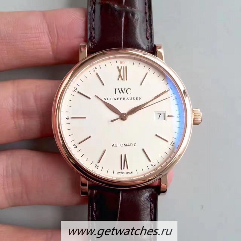 Fake IWC Portofino Automatic IW356504 MKF Rose Gold White Dial 2892
