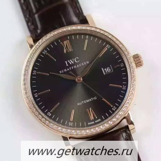 NEW Replica IWC Portofino Automatic IW356516 Rose Gold & D1am0nds Gray Dial 2892