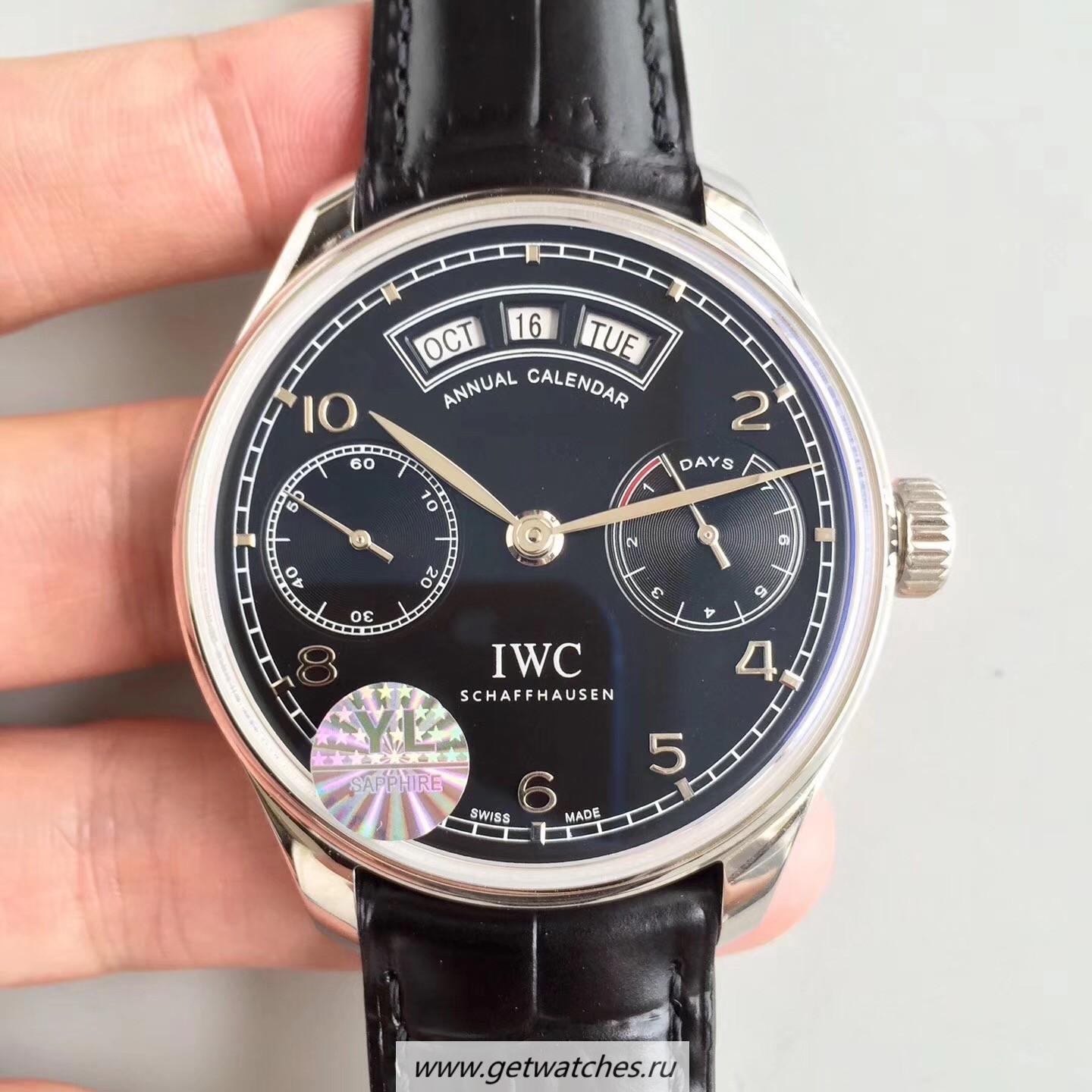 High Quality IWC Portugieser Annual Calendar IW503502 YLF SS Black Dial 52850