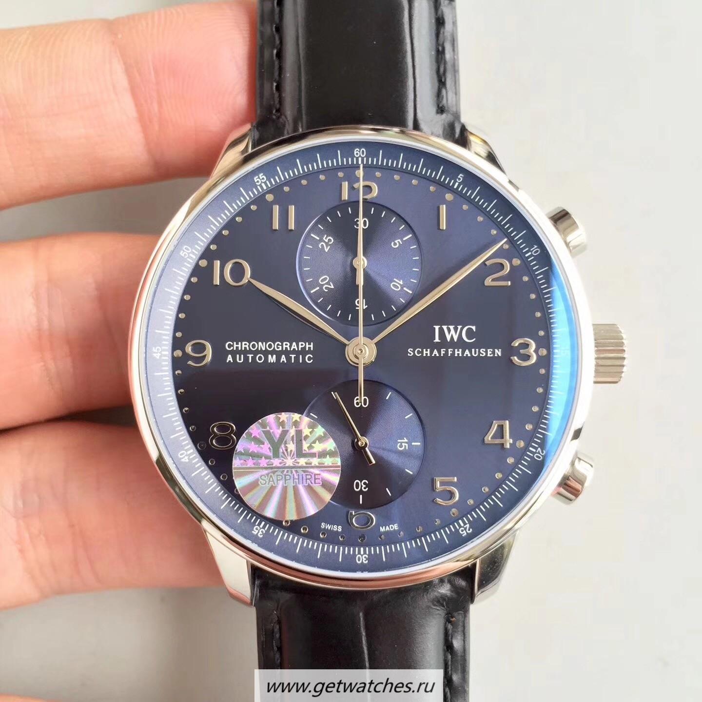 High Quality IWC Portugieser Chrono IW371447 YLF SS Black Dial 7750