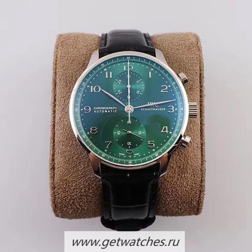 Replica IWC Portugieser Chrono IW371615 YLF SS Green Dial 69355