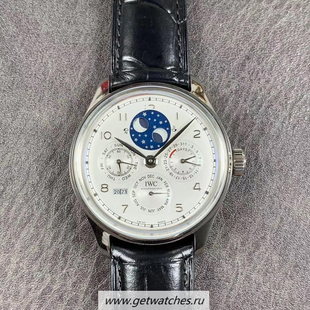 Best Price IWC Portugieser Perpetual Calendar IW503406 V9F SS Silver Dial 52610