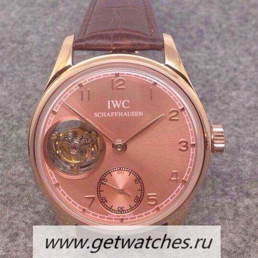 Best Price IWC Portuguese Regulateur Tourbillon IW5446 Rose Gold Pink Dial Tourbillon