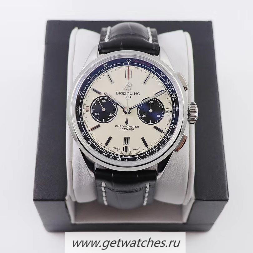 Copy Breitling Premier B01 GF SS White Dial 7750