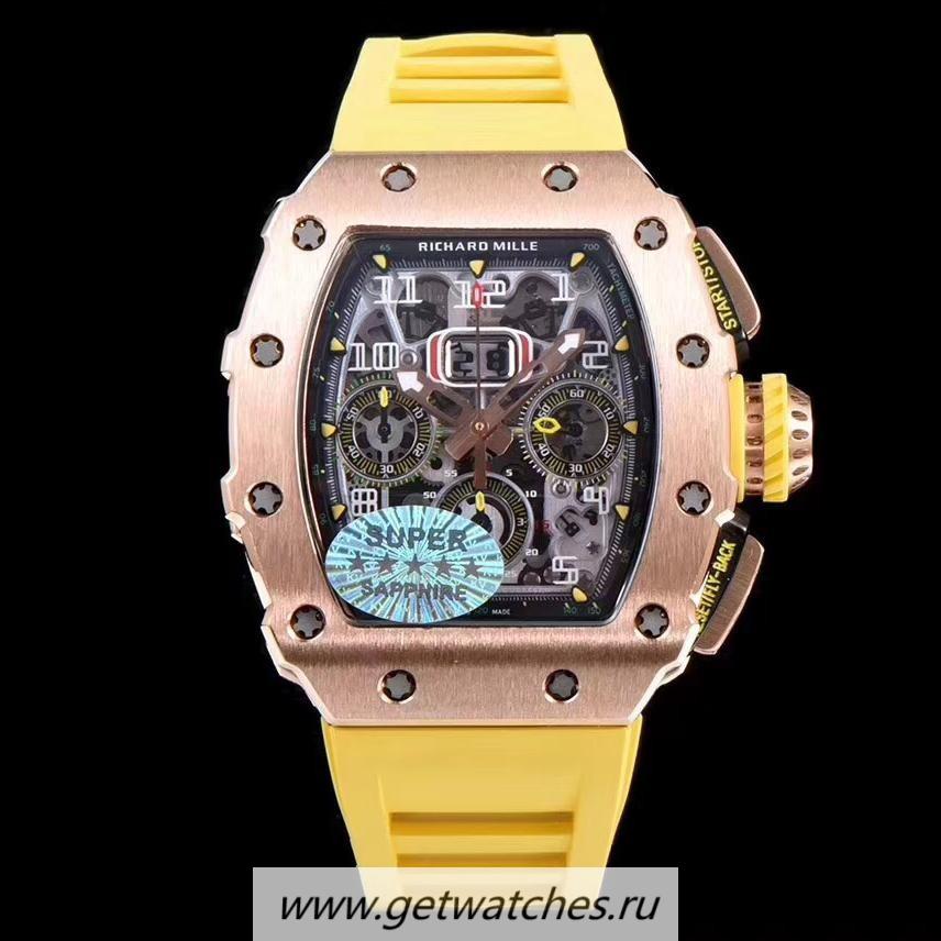 Best Price Richard Mille RM011-03 KVF Rose Gold Black Dial 7750