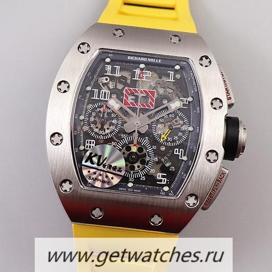 Copy Richard Mille RM011 Chrono KVF SS Black Dial 7750 V3