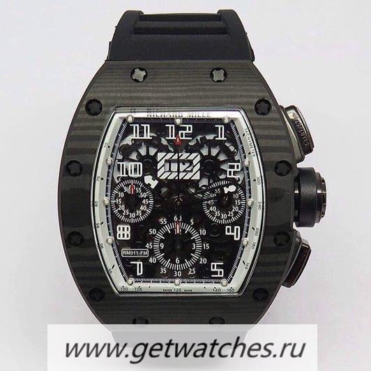 Replica Richard Mille RM011-FM Felipe Massa Chrono Forged Carbon White Dial 7750