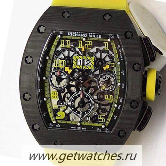 Copy Richard Mille RM011-FM Felipe Massa Chrono Forged Carbon Yellow Dial 7750